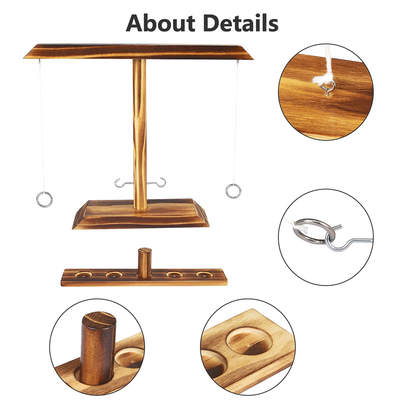Bestdon Games for Kids and Adults Handmade Wooden Board Games with Shot Ladder Bundle, Fast-Paced Interactive Games Suitable for Outdoor and Parent-Child Interactive Activity Charcoal - BeesActive Australia