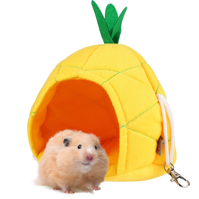 2 Pieces Pineapple Hammock Soft Hamster House Bed Small Animals Hanging House Cage Hamster Nest Hammock Pet Cage Accessories for Guinea Pig Rat Chinchilla Small Pets Sleep and Play - BeesActive Australia