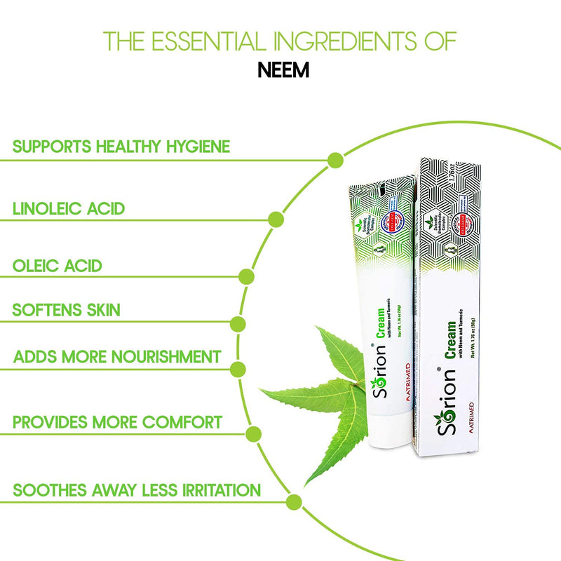 Sorion Cream - Psoriasis Eczema - Herbal Care with Coconut Oil, Neem and Turmeric for Supporting Clear Skin - BeesActive Australia