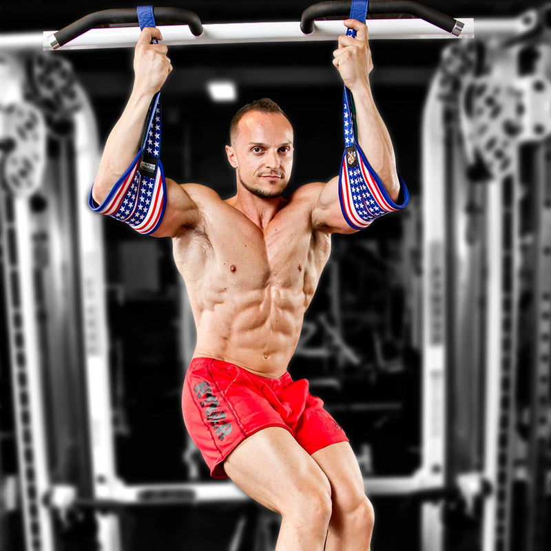 DMoose Fitness Hanging Ab Straps for Abdominal Muscle Building and Core Strength Training, Arm Support for Ab Workouts, Padded Gym Equipment for Men and Women American - BeesActive Australia