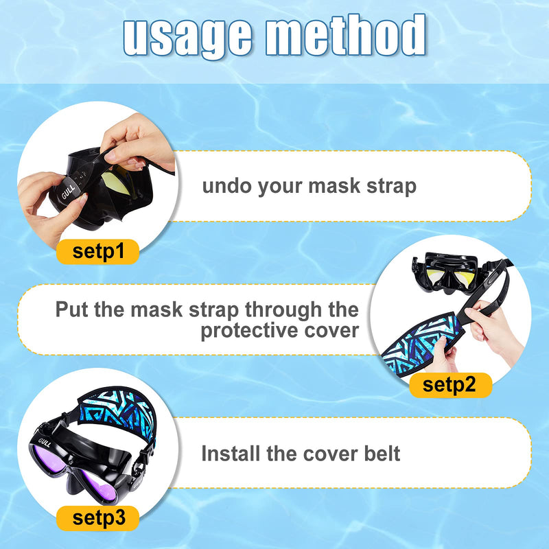 4 Pieces Diving Mask Slap Straps Cover Neoprene Dive Mask Strap Swimming Waterproof Mask Strap Cover Dive and Snorkel Mask Strap for Men and Women Water Sports - BeesActive Australia