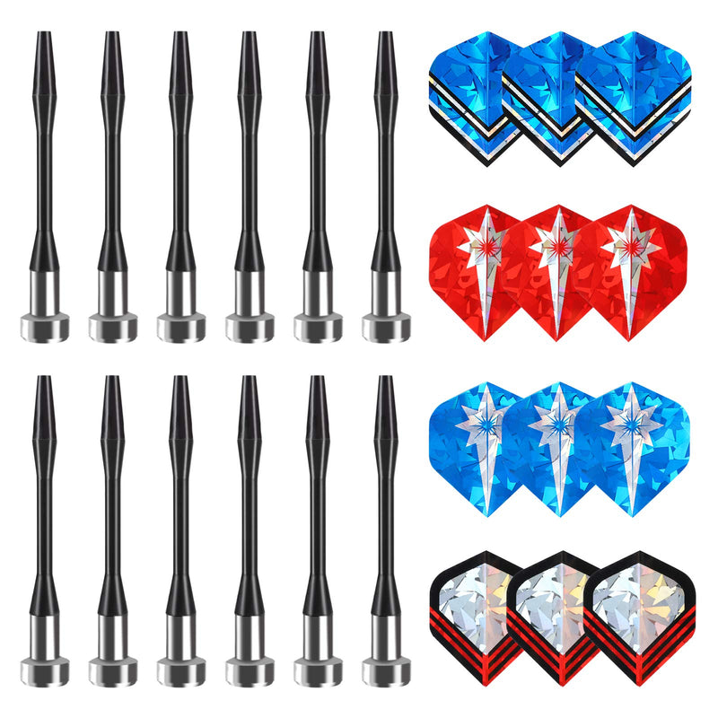 Accmor 12pcs Magnetic Darts, Replacement Dart Game Safety Plastic Darts, Magnetic Darts for Dartboard Blue Red-Shiny - BeesActive Australia