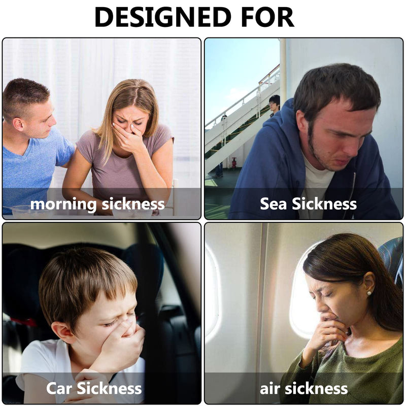 Vomit Bags and Motion Sickness Bands Set for Travel, Wieat 5 Disposable Sick Bags 6 Sickness Relief Wristbands, Anti-Nausea Bands and 1000ml Barf Bags for Kids, Adults, Pregnancy, Car Sea Flying Trip - BeesActive Australia