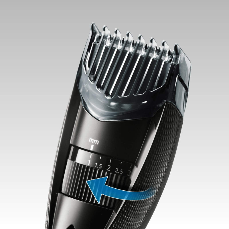 Panasonic ER-GB37 Wet & Dry Electric Beard Trimmer for Men with 20 Cutting Lengths, Standard UK 3pin plug, Black GB37 - 20 cutting lengths single - BeesActive Australia