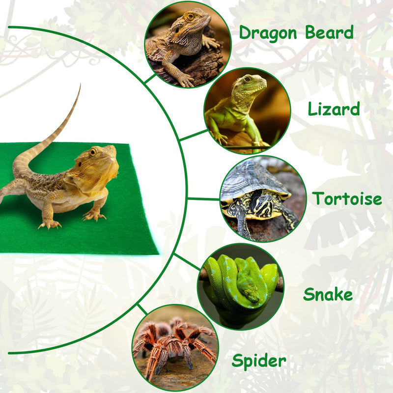 Tfwadmx Reptile Carpet Mat Large Substrate Liner Bedding Reptile Supplies for Terrarium Lizards Snakes Bearded Dragon Gecko Chamelon Turtles Iguana (39"X20") 2PCS - BeesActive Australia