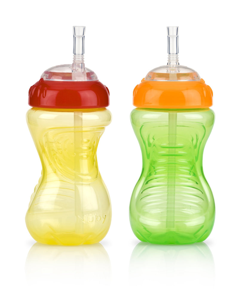 Nuby 2-Pack No-Spill Cup with Flex Straw, 10 Ounce, Colors May Vary A. Colors May Vary - BeesActive Australia