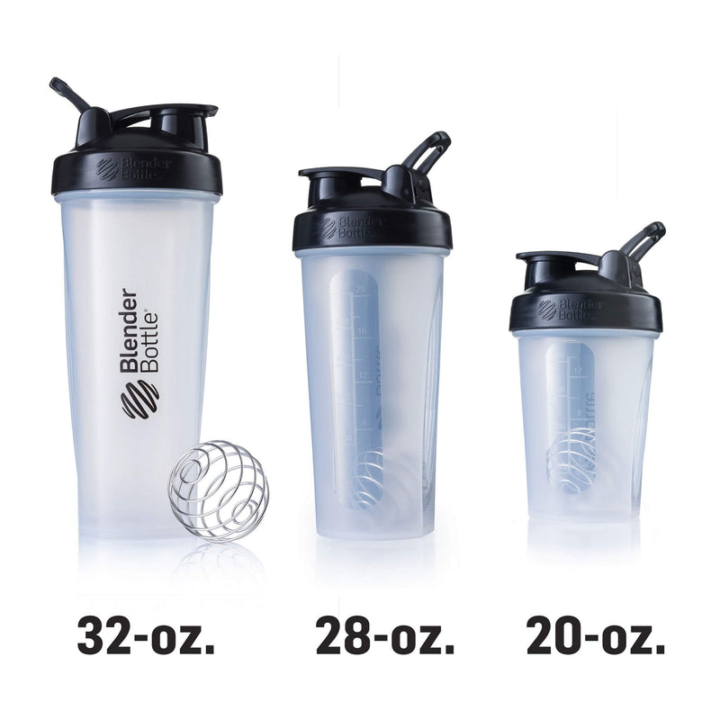 BlenderBottle Classic Shaker Bottle Perfect for Protein Shakes and Pre Workout, Black, 20oz 20-Ounce (Pack of 1) - BeesActive Australia