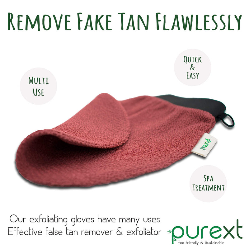 PureXT Exfoliating Glove - Kessa Hammam Body Scrubber - Fake Tan Remover Exfoliator Mitt (250D) - BeesActive Australia