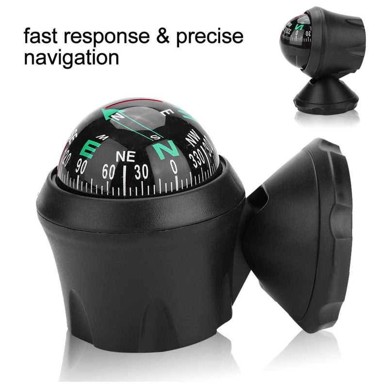 ciciglow Boat Compass, Car Caravan Truck Vehicle Compass Sea Marine Electronic Adjustable Mounting Bracket Fast Response and Precise NavigationBall Night Vision Compass - BeesActive Australia