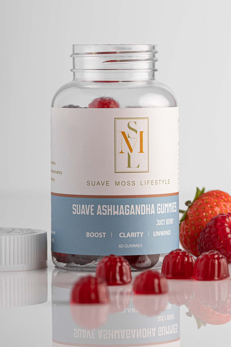 Suave Moss Lifestyle | Ashwagandha and L-Theanine Gummies | Rhodiola and Black Pepper Extract | 60 Gummies Ashwagandha Gummies - BeesActive Australia