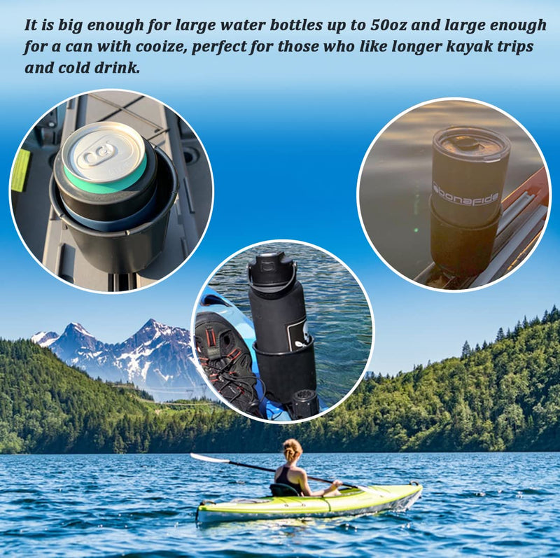 Huntury 2Pcs Multifunctional Kayak Cup Holder, Phone Holder, Fishing Tool and Lures Storage, Kayak Bottle Holder Drink Holder, Kyak Fishing Accessoires, Kayak Track Mount Install - BeesActive Australia