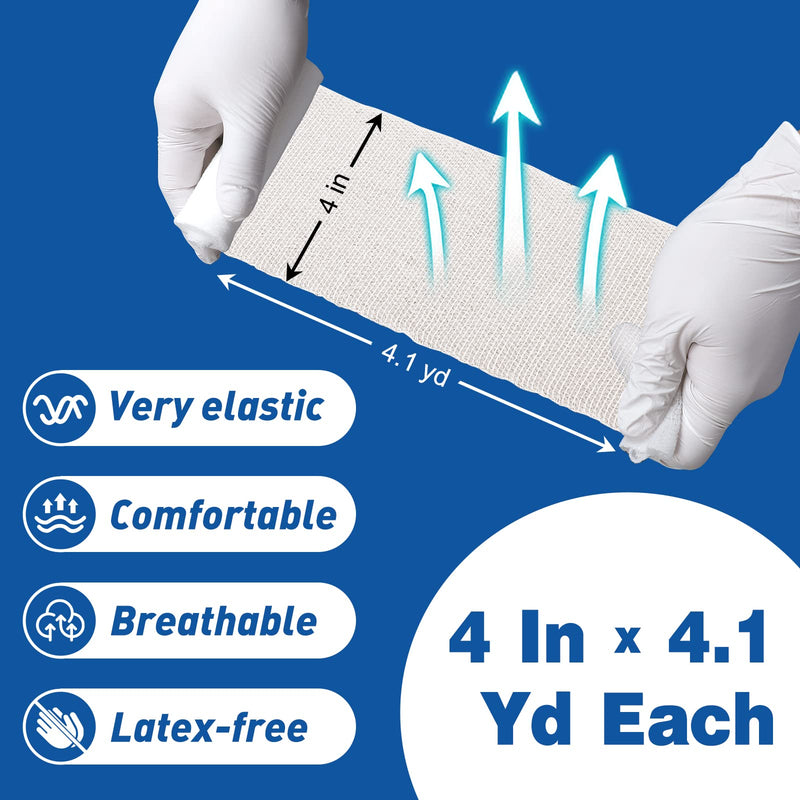 30 Pack Gauze Rolls, 4 in x 4.1 Yards, Premium Rolled Gauze, Gauze Wrap, Gauze Bandage Roll, Medical Supplies Use as First Aid Supplies A-30 - BeesActive Australia