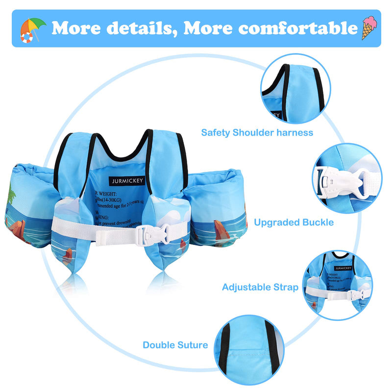 Kids Swim Vest, Jurmikey Toddler Swim Vest Jacket for 30-66 Pounds Boys & Girls, Puddle/Life Floaties for Infant from 2,3,4,5, 6, 7 Years Old, Childrens Training Jumper for Beach Swimming/Pool/Sea Haidao - BeesActive Australia
