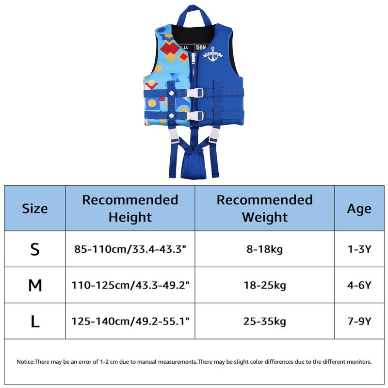 Boglia Kids Swim Vest Toddler Life Jacket Infant Life Vest Pool Float with Adjustable Safety Strap,Floaties for Age 1-9 Years/22-50Lbs Large Blue - BeesActive Australia