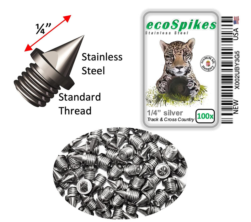 ecoSpikes 1/4 inch (6mm) Stainless Steel Track/Cross Country Spikes (Bag of 100) - BeesActive Australia