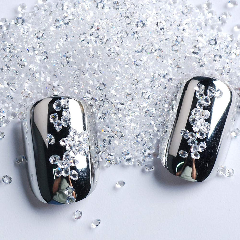 5000Pcs Ultra Mini 1.1mm Flatback Diamond Glass Rhinestones Beads Iridescent Crystals Long Lasting AB Shine For Nail Art Beauty Makeup Phone DIY Crafts; Impossibly Tiny (Crystal) Crystal - BeesActive Australia