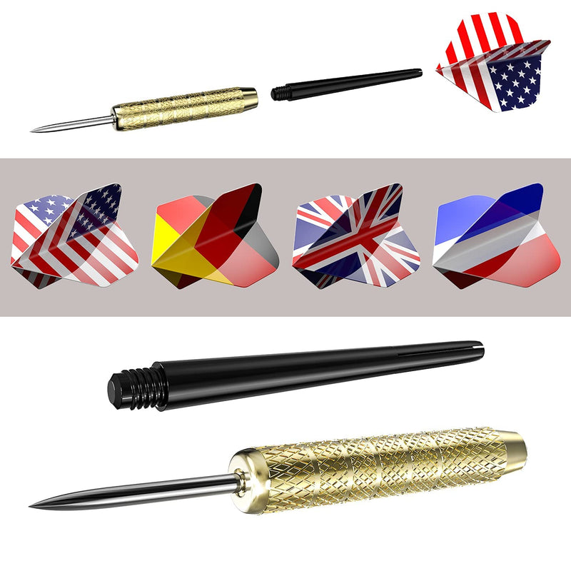 Ohuhu Steel Tip Darts, Professional Metal Darts with National Flag Flights (4 Styles) - Dart Metal Tip Set, 12 Pcs Metal Dart, Darts for Dartboard with 3 Free PVC Dart Rods - BeesActive Australia