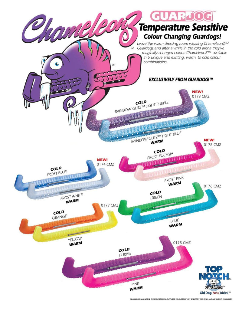 [AUSTRALIA] - Guardog Top Notch Hard Adjustable Skate Guards - Colorful, Scented and Color-Changing Designs Chameleonz: Pink to Purple 