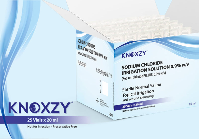 KNOXZY Sterile Saline Pods | Eye Wash | Wound Cleansing | Topical Irrigation | 25 x 20 ml sterile Pods - BeesActive Australia