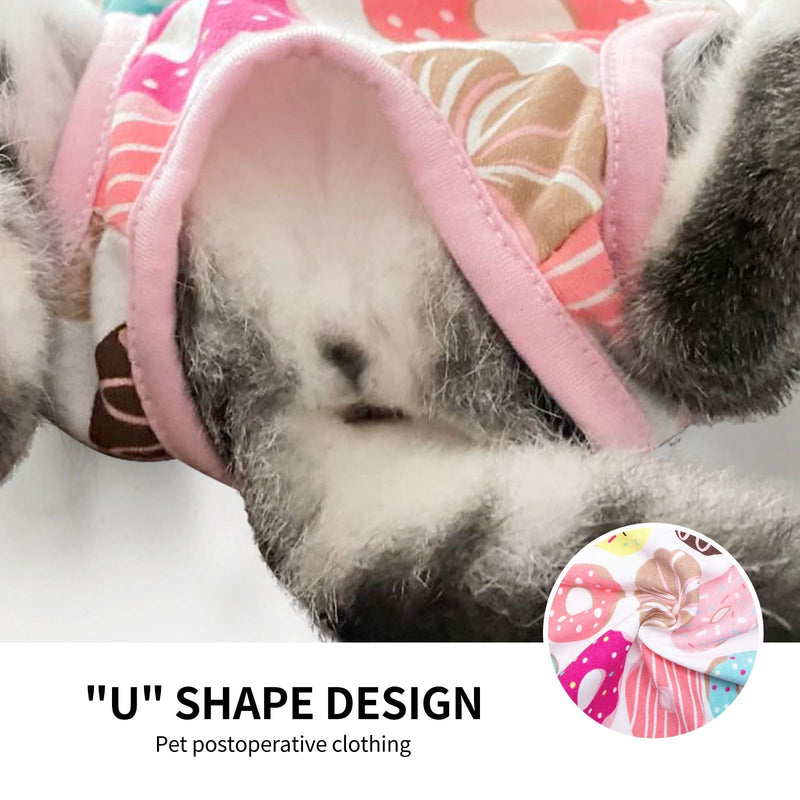 TORJOY Cat Professional Recovery Suit for Abdominal Wounds or Skin Diseases,After Surgery Wear Anti Licking Wounds,Breathable E-Collar Alternative for Cats and Dogs Medium Doughnut - BeesActive Australia