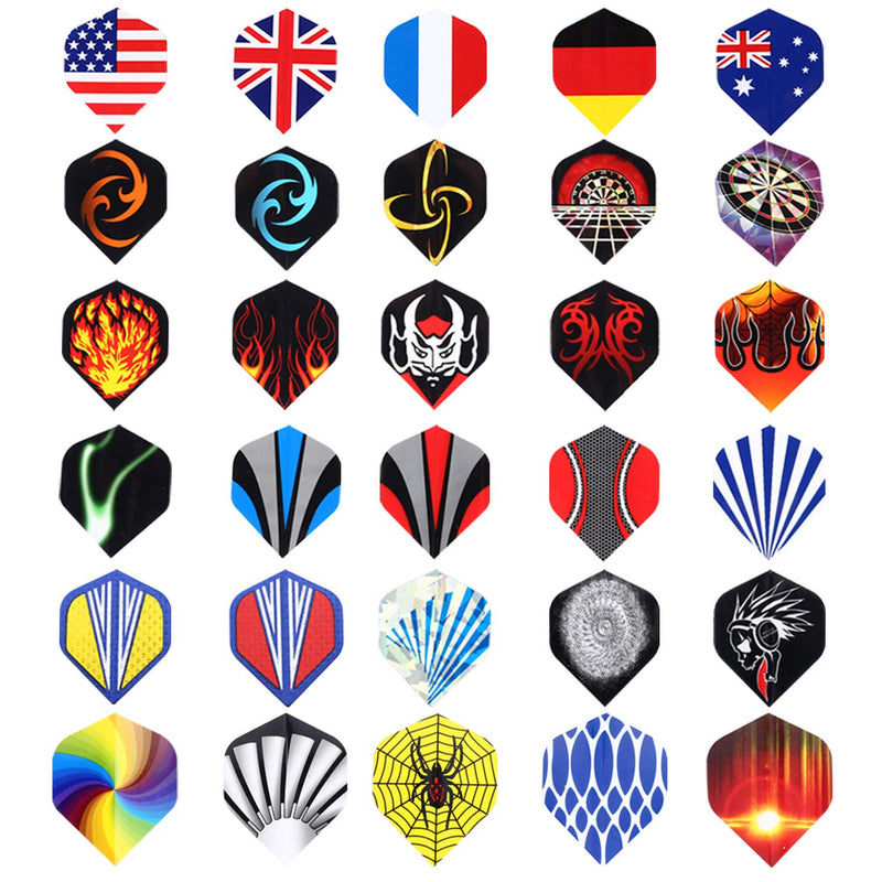 Niubixx Standard Dart Flights 30 Sets 90 Pcs Durable PET and Laser Replacement Feather Tail Wing - Perfect Accessories Equipment Supplies for Dart Games - BeesActive Australia