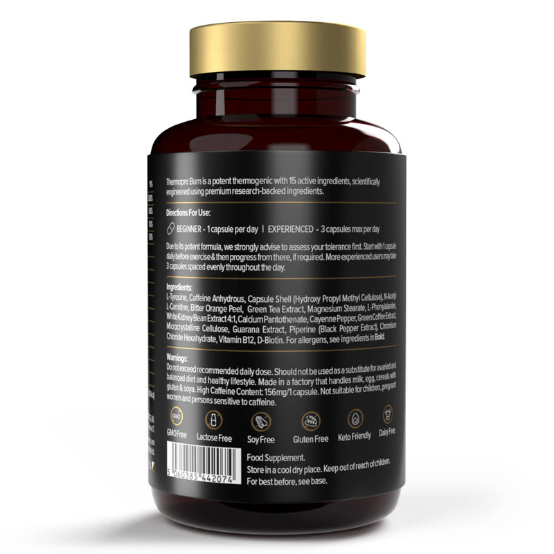 Protein Works - Thermopro Burn Tablets | Preworkout Fat Burn Supplement With Caffeine | Reduces Tiredness & Fatigue | 45 Capsules - BeesActive Australia