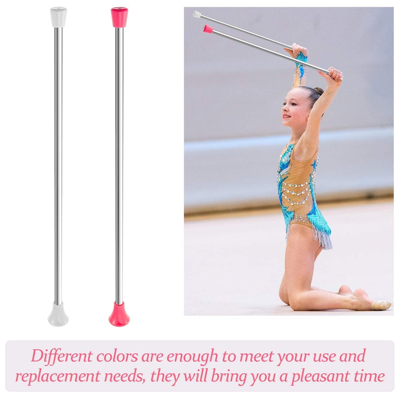 2 Pieces Twirling Batons Unisex Kids' Gymnastics Twirling Baton Dance Baton for Talent Shows, Artistic Dancing, Baton Twirling, Pink, White - BeesActive Australia