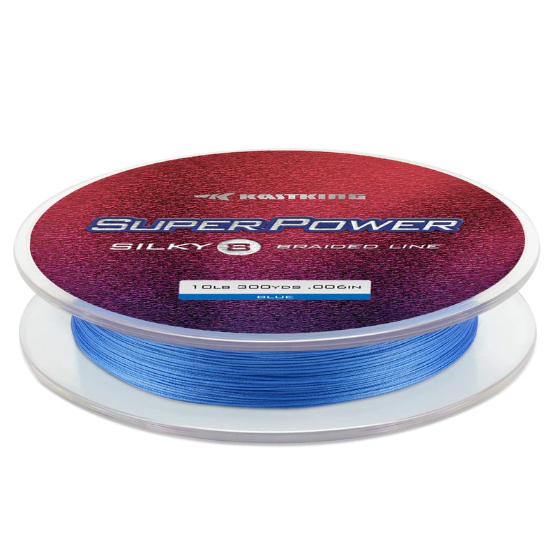 KastKing Superpower Silky8 Braided Fishing Line, Spin Fishing Line, Ultra-Thin Diameter, Smooth Surface So It Casts Longer, Highly Sensitive, No Stretch Braided Fishing Line, Abrasion Resistant Blue 150Yds-30LB-0.30mm - BeesActive Australia
