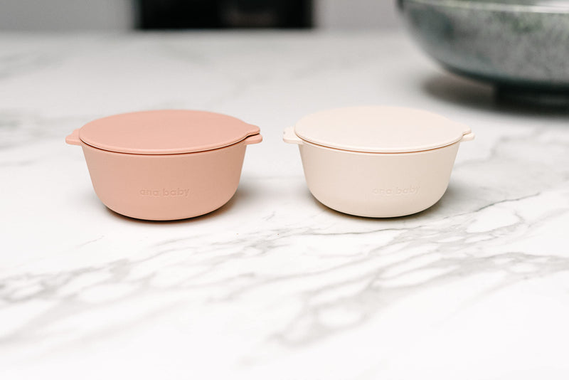 2 Pack Silicone Bowls with Lids, for Babies and Toddlers, BPA Free, Dishwasher, Microwave, and Freezer Safe - BeesActive Australia