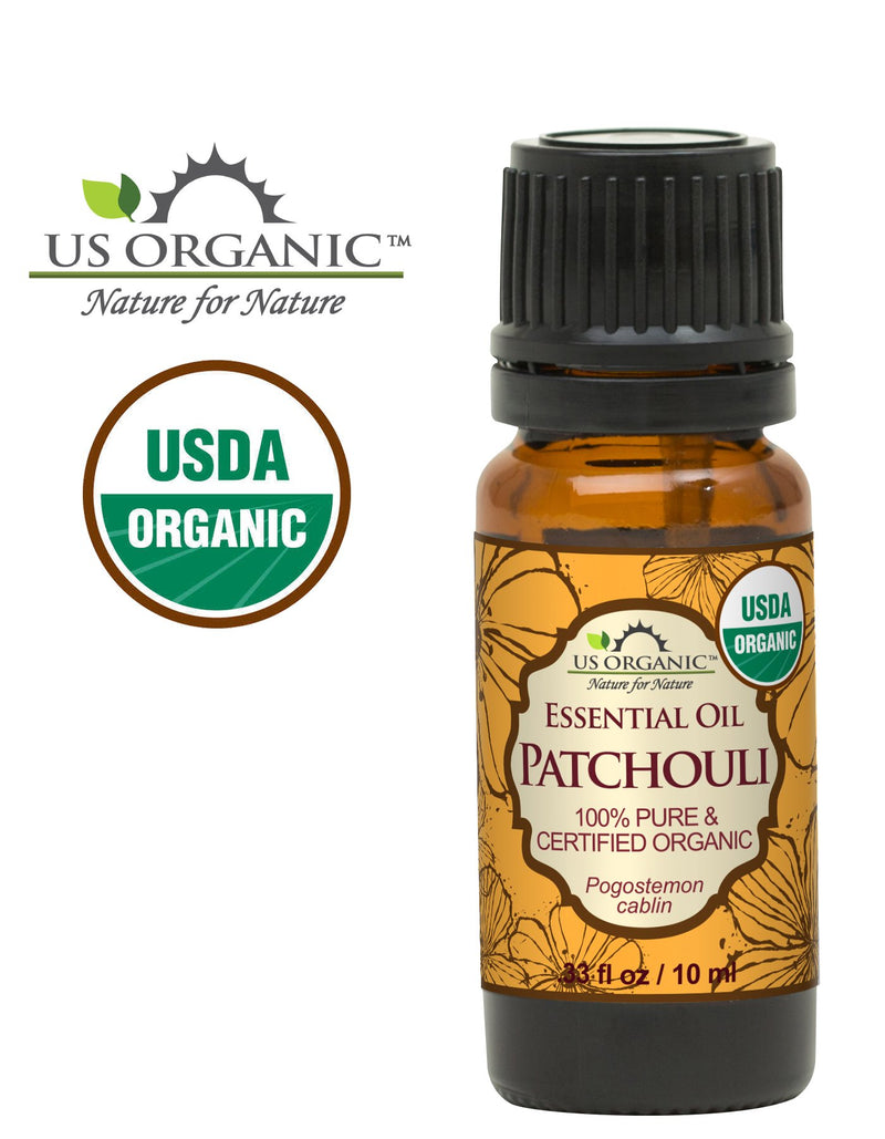 US Organic 100% Pure Patchouli Essential Oil - USDA Certified Organic, Steam Distilled - W/Euro droppers (More Size Variations Available) (10 ml / .33 fl oz) 0.33 Fl Oz (Pack of 1) - BeesActive Australia