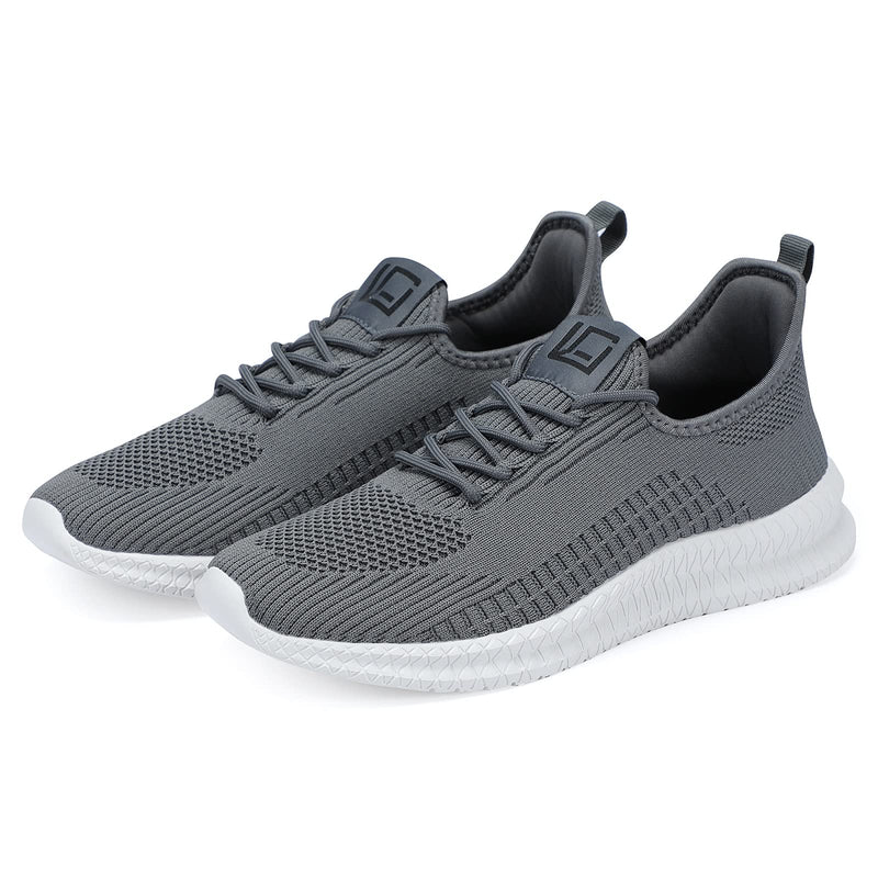 LCGJR Men's Running Shoes Ultra Lightweight Breathable Comfortable Walking Shoes Casual Fashion Sneakers Mesh Workout Shoes 13 Grey - BeesActive Australia
