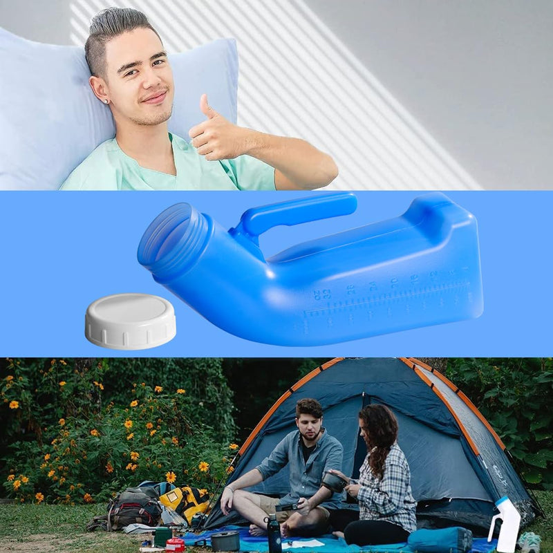 Urinal Bottle Portable Urinal Toilet 1L Male Plastic Pee Bottle Urine Bottles with Lid Wee Potty for Travel Tent Camping Emergency - BeesActive Australia