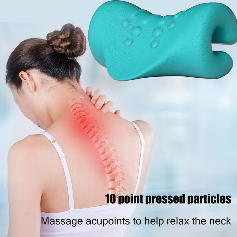 Neck Stretcher Neck Cloud - Cervical Traction Device for Neck Pain Relief, Neck Hump Corrector Pillow, Neck Support, Neck and Shoulder Relaxer for TMJ Pain Relief and Cervical Spine Alignment(Teal) Teal - BeesActive Australia
