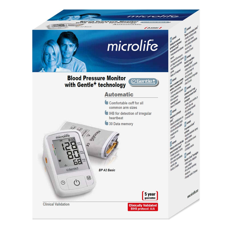 Microlife BPA2-B Microlife A2 Basic Portable Automatic Upper Arm Blood Pressure & Pulse Monitor Single - BeesActive Australia