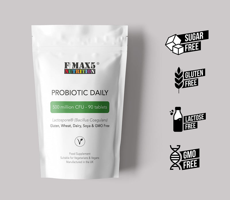 Probiotic Daily - Lactospore� (Bacillus Coagulans) 500 Million CFU - 90 Tablets � UK Made � FMax5 - BeesActive Australia