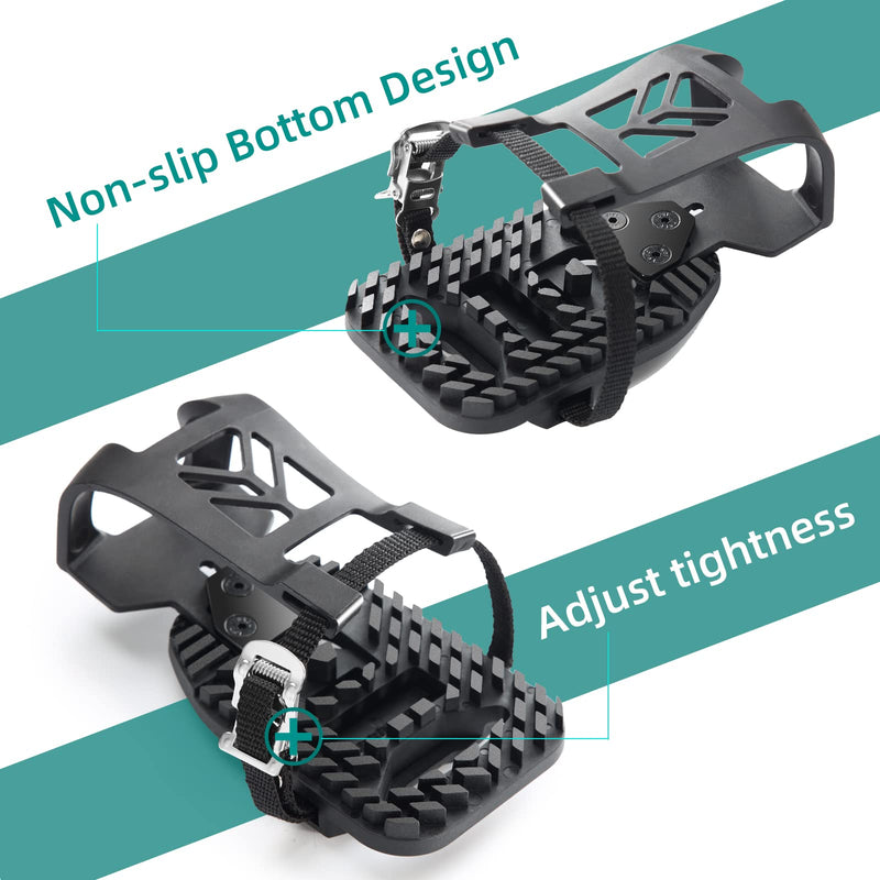 PELLOR Adjustable Toe Cages with Straps for Peloton Bike and Peloton Bike +, Indoor Cycling Exercise Bike Adjustable Adapter Pedal Compatible with Look Delta Pedals - BeesActive Australia