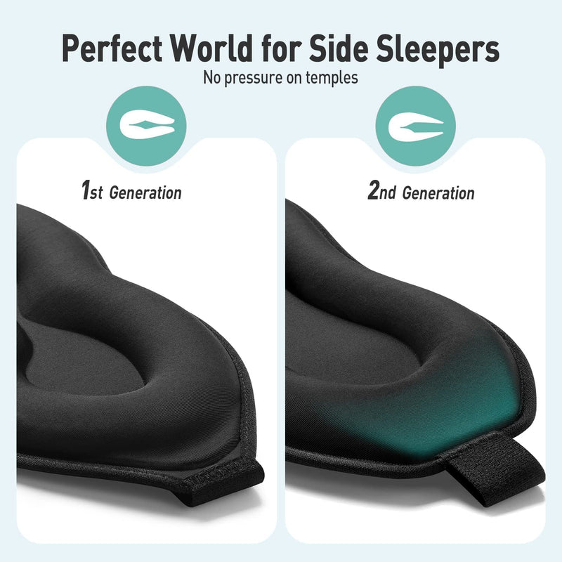 Umisleep Upgraded Sleep Mask, Perfect Sleeping Mask for Side Sleepers, 3D Ultra Soft Skin-Friendly Eye Masks for Sleeping Women Men Kids with Adjustable Strap, Blindfold for Travel/Sleep/Nap 1 Count (Pack of 1) - BeesActive Australia