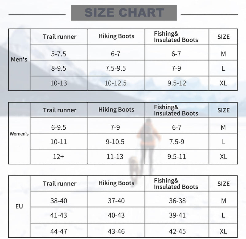 Crampons Ice Cleats for Snow Boots and Shoes Traction Grips Women Men Anti Slip 19 Stainless Steel Spikes Safe Protect for Hiking Fishing Walking Climbing Mountaineering Jogging Large - BeesActive Australia