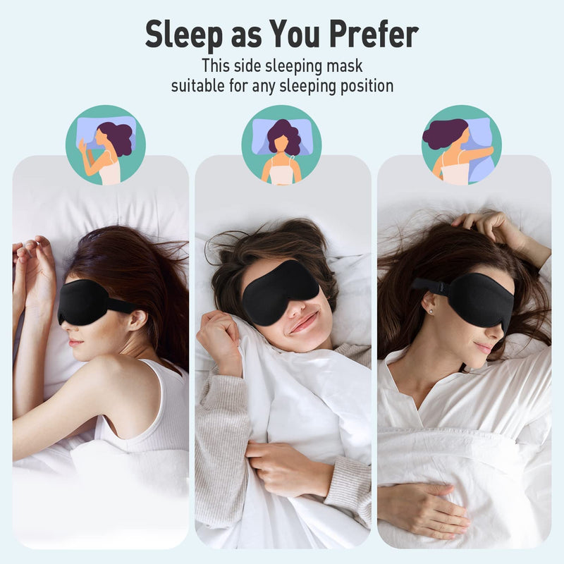 Umisleep Upgraded Sleep Mask, Perfect Sleeping Mask for Side Sleepers, 3D Ultra Soft Skin-Friendly Eye Masks for Sleeping Women Men Kids with Adjustable Strap, Blindfold for Travel/Sleep/Nap 1 Count (Pack of 1) - BeesActive Australia