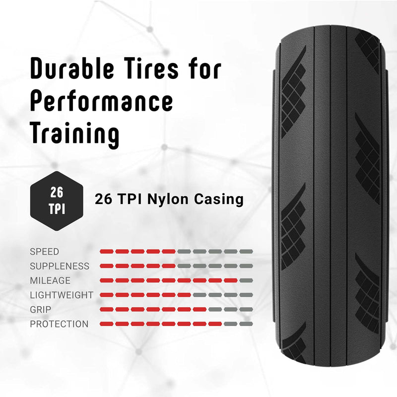 Zaffiro Pro G2.0 Road Bike Tire (New - Latest Model) for Performance Training in All Conditions 700 x 23c Black - BeesActive Australia