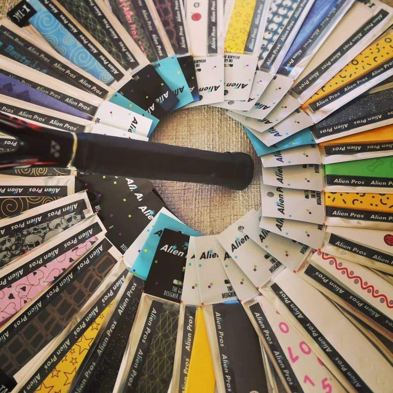 ALIEN PROS Tennis Racket Grip Tape (6 Grips) – Precut and Dry Feel Tennis Grip – Designer Tennis Overgrip Grip Tape Tennis Racket – Wrap Your Racquet for High Performance (6 Grips) 6-Pack Beats - BeesActive Australia