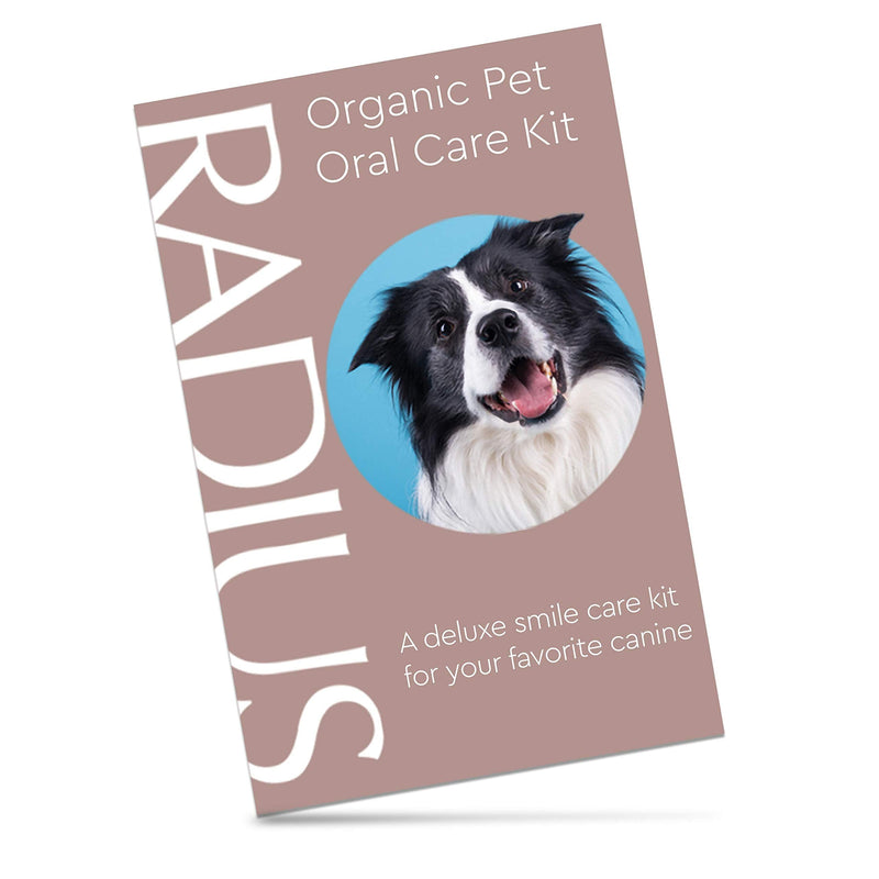 RADIUS Organic Pet Deluxe Oral Care Kit Canine Toothbrush With Organic Canine Toothpaste White Toothbrush Holder Clear Critter Case Blue Travel Bag, 1 Count - BeesActive Australia