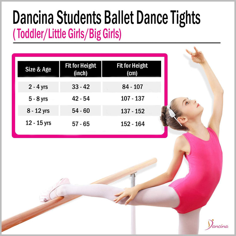 Dancina Girls' Students Footed Ballet Dance School Tights (Toddler/Little Girls/Big Girls) 5-8 Years Single Pair Ballet Pink - BeesActive Australia