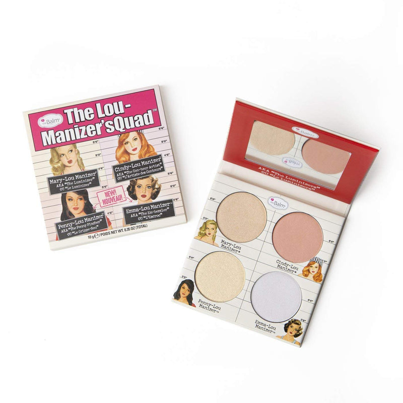 theBalm Lou-Manizers Quad Makeup Palette, Highlighter, Exclusive Shades, Long-Lasting, Durable Cosmetics, Multi-Color Reflective Finishes, 0.35 oz - BeesActive Australia