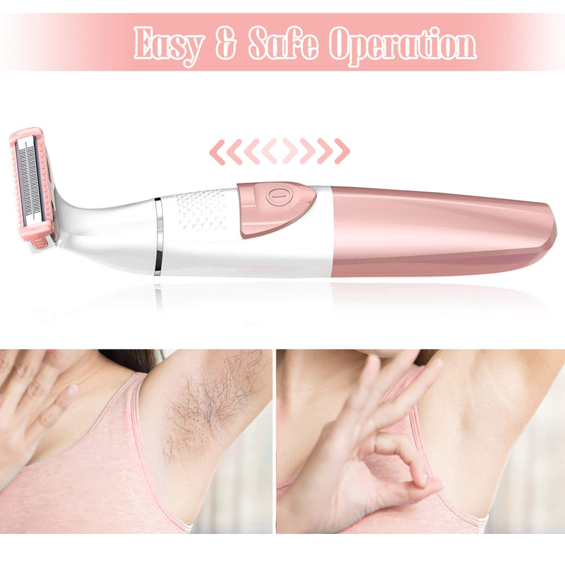 Electric Lady Shaver Womens Bikini Trimmer Body Razor for Women Legs Underarms Public Hair, Wet and Dry Use, Battery Powered, Cordless - BeesActive Australia