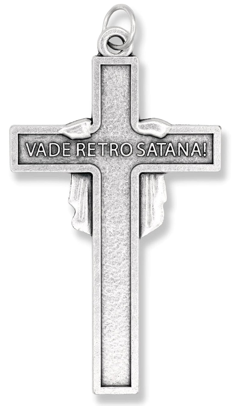 The Face Of Christ / "In the Name of God"; "Get Behind Me Satan!" Crucifix - 2 1/4" - BeesActive Australia