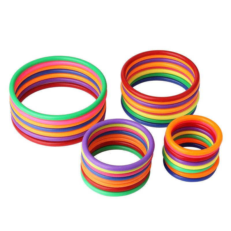 [AUSTRALIA] - HRLORKC Plastic Ring Toss Game Set Rings for Ring Toss for Kids Outdoor Games Plastic Carnival Rings Carnival Games for Carnival Party and Parent-Child Games 32 pcs 