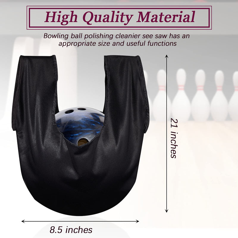 Zhanmai 2 Pack Bowling See Saws Washable Bowling Ball Polisher Bags Bowling Ball Cleaner Holder Bags Black Bowling Cleaner Towels for Bowling Ball Cleaning - BeesActive Australia