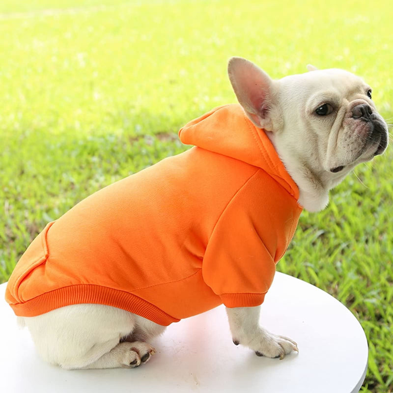 Dog Hoodie with Pocket Pet Warm Sweater for Winter Small Medium Dogs Puppy Coat XX-Large Orange - BeesActive Australia