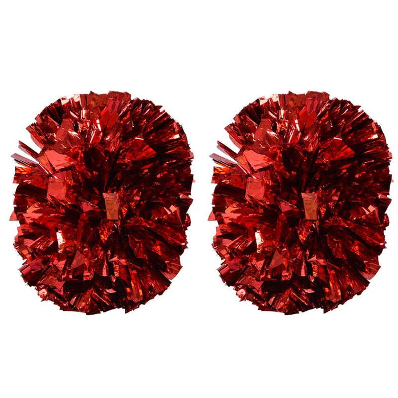 [AUSTRALIA] - Dilwe Cheerleader Pom Poms, 1 Pair 8 Colors Quality Plastic Cheerleader Aerobics Hand Flower Ball for Games School Sports Competition Red 